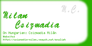 milan csizmadia business card